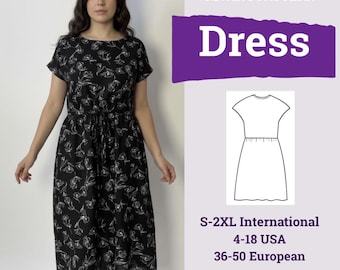 Summer Dress Sewing Pattern | Plus size loose dress pattern | Loose Midi Dress Pattern | Easy Dress Pattern | Linen dress pattern |