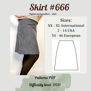 Cone Skirt Sewing Pattern PDF | Skirt Pattern | Womens Skirt | Women Patterns | Beginner Skirt Pattern | Women Sewing Pattern |