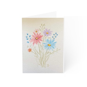 Ensemble de cartes de voeux aquarelle fleurs sauvages