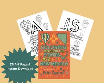 Coloring Through the States: New Mexico A–Z | Printable Coloring Pages for Kids & Travel Lovers