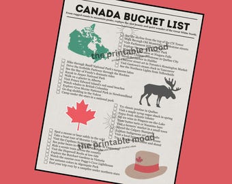 Bucket List: Canada Edition | Printable Travel Checklist | European Adventure Tracker | Digital Download PDF