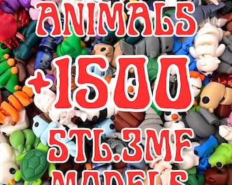 Miniaturowy model zwierzęcia Flexi STL.3MF do druku 3D + 1500 plików
