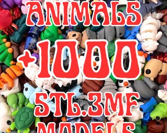 Miniaturowy model zwierzęcia Flexi STL.3MF do druku 3D + 1000 plików