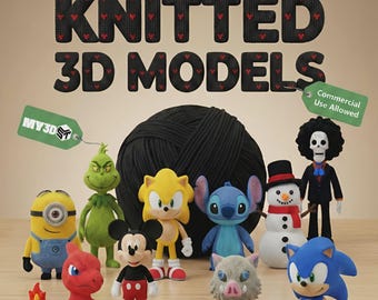 100 Knitted 3D Models Bundle +100 STL & 3MF Files for 3D Printing – Commercial Use Allowed + Photos
