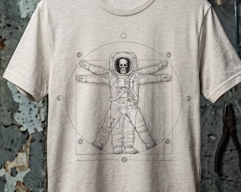 Astronaut Vitruvian Man T-Shirt | Space Anatomy Tee, Science Illustration