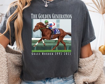 Grass Wonder Tribute T-Shirt, Japanese Racehorse Legend, Uma Musume Inspired Horse Lover Gift, The Golden Generation Grass Wonder Tee
