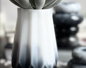 Monochrome Resin Bud Vase Planter | Storm  Gray