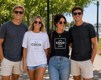 NEW Coco Made In Paris Black or White Tee Comfort Colors
