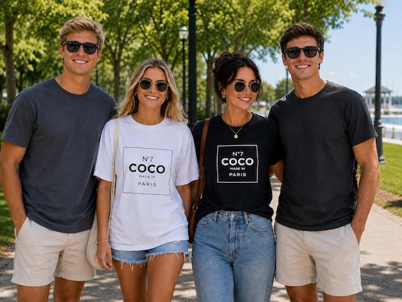 NEW Coco Made In Paris Black or White Tee Comfort Colors
