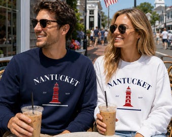 New England Series, Nantucket Lighthouse Crewneck Sweatshirt Gildan