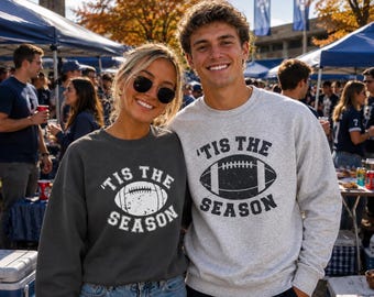 New TIS THE SEASON Football Sweatshirt Charcoal or Ash Grey Gildan