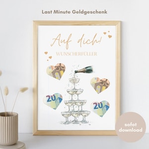 Money gift for birthday Wish fulfiller Birthday gift creative gift idea instant download PDF poster round birthday
