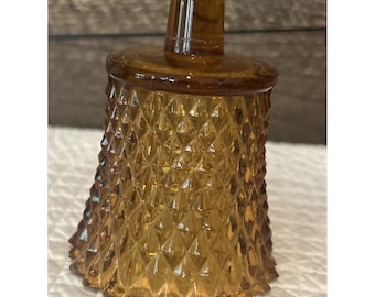 Portavelas votivo de cristal con punta de diamante color ámbar de Homco