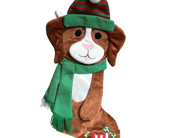 Dibsies Santas Best Pet Puppy Dog Green Red White Christmas Stocking
