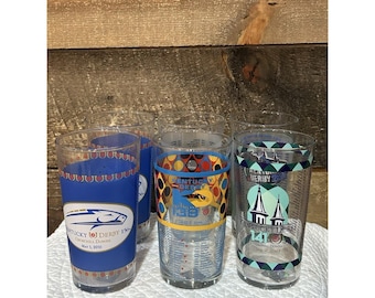 Lot de 6 verres Kentucky Derby 2015 2000 2010