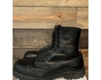 RED WING 4473 Vintage USA Black Leather Engineer Military Boots 12 d Steel Toe