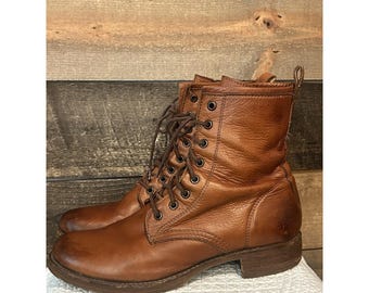 Women's Vintage FRYE Veronica LEATHER Lace-up BOOTS 10 B
