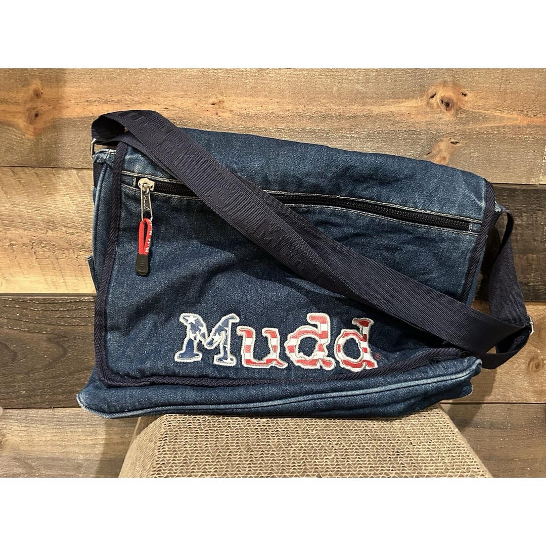 Vintage Y2K 2000's MUDD Crossbody Messenger Laptop Bag Denim 90s