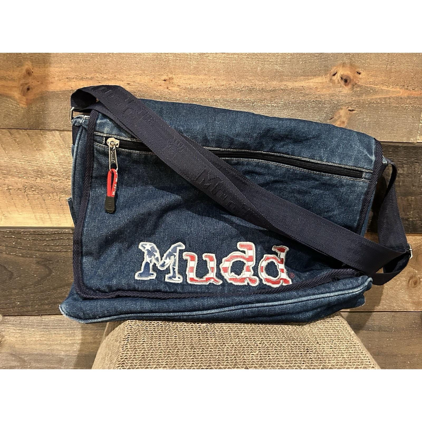 Vintage Y2K 2000's MUDD Crossbody Messenger Laptop Bag Denim 90s
