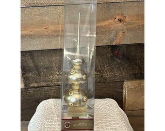 Puntale per albero di Natale in vetro lavorato a mano, vintage, nuovo nella confezione originale, della marca Dillard's Trimmings, 31,75 cm (12,5").