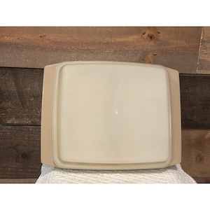 Vintage Tupperware Deviled Eierhalter Hellbraun Weiß #723 Hält 16 Eier