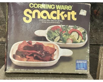 NEUE Vintage Corning Ware Snack-Es-Gerichte | Weisses Coupé Pyroceram (2er Set)