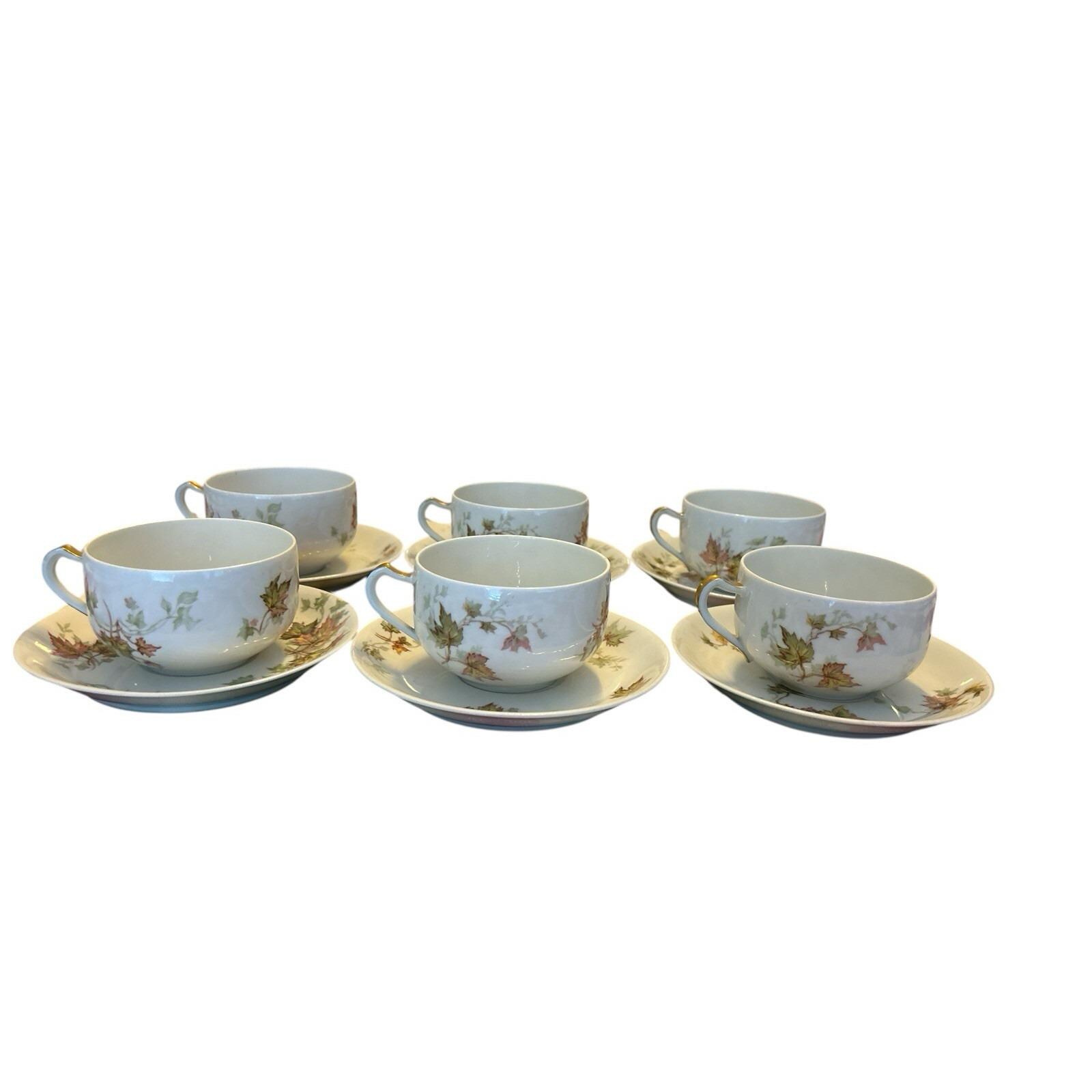 Vintage Haviland & Co Limoges France Maple Leaf Set of 6 Cups 7