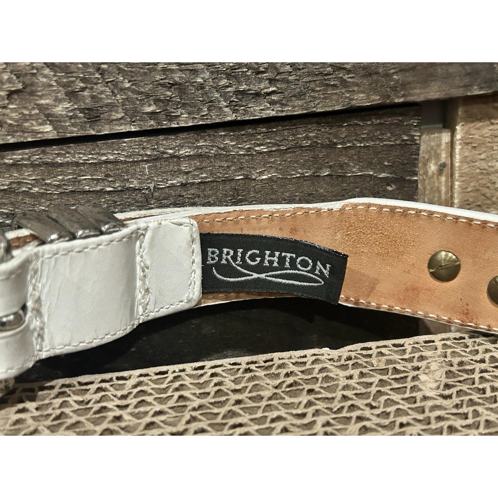 1995‎ M 38802 Brighton Shells And Flowers Women\'s White Leather Silver Brighton White Belts for Women for sale | eBay main image 2
