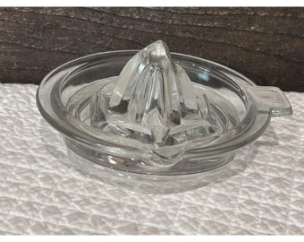 Exprimidor de cítricos de vidrio transparente vintage para limón, lima y naranja, con tapa de 5 pulgadas.