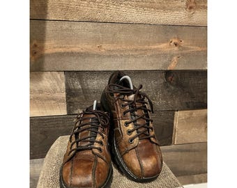 Zapatos Oxford de billar GBX Chunky para hombre, talla 9, de piel marrón con cordones, estilo retro Y2K boho de los 90