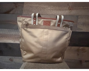 Coach Hampton Optic Signature Stripe Medium Carryall Satchel in