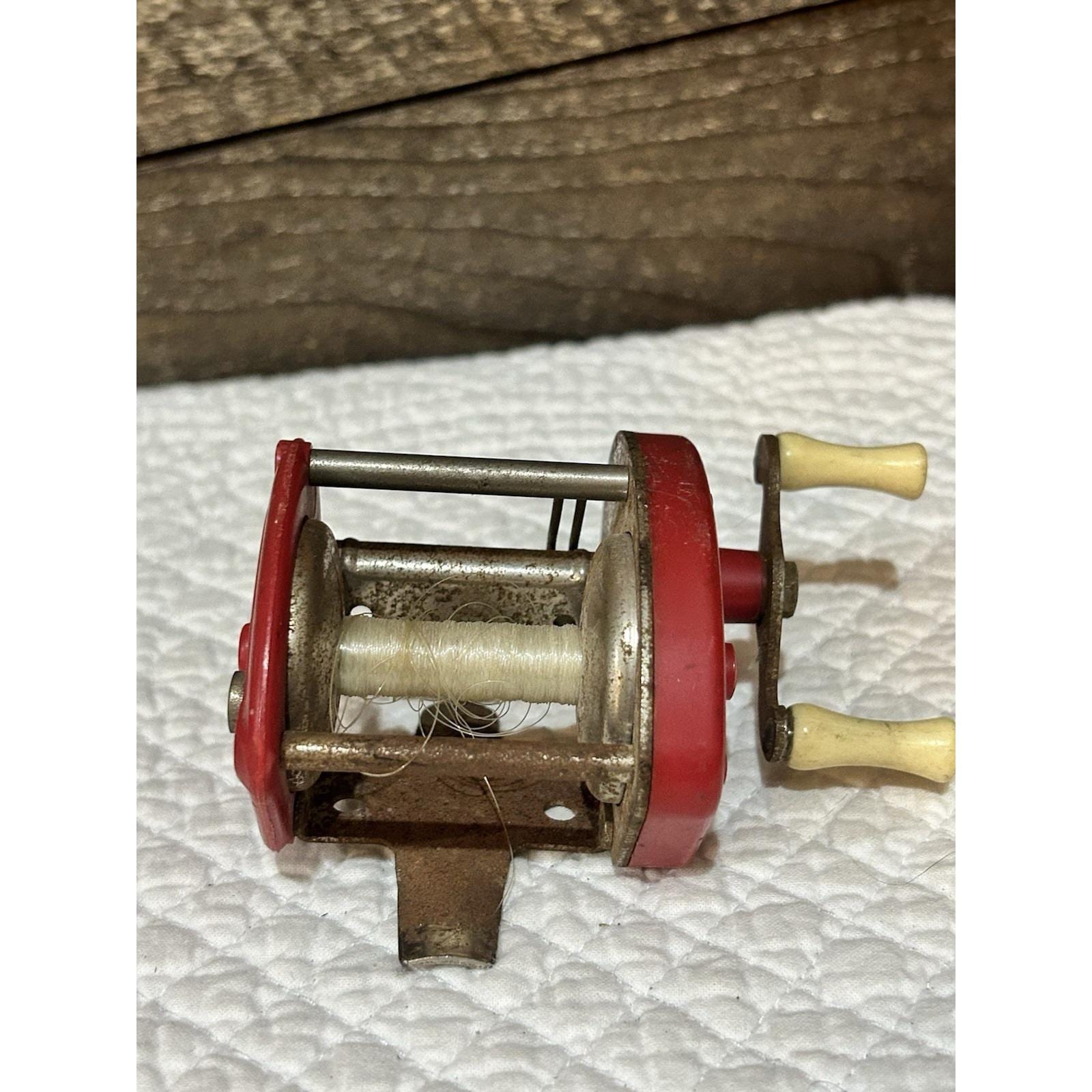 bakelite fishing reels Vintage Brass Reel with Two Handles Rustic Coastal Be Phoenix Menswear Vtg Penn No. 79 Fishing