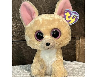 RARE Ty Beanie Boos - NACHO the Chihuahua Dog (Solid Eyes) 6 inch Plush