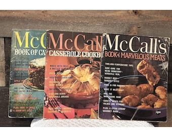 Zestaw 3 zabytkowych tortów zapiekanych McCall's Book of Meats