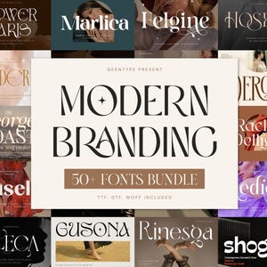 Pacchetto di font moderni per il branding, eleganti caratteri serif e legature di lusso, glifi alla moda per la progettazione di loghi, packaging, Procreate, Canva, Cricut