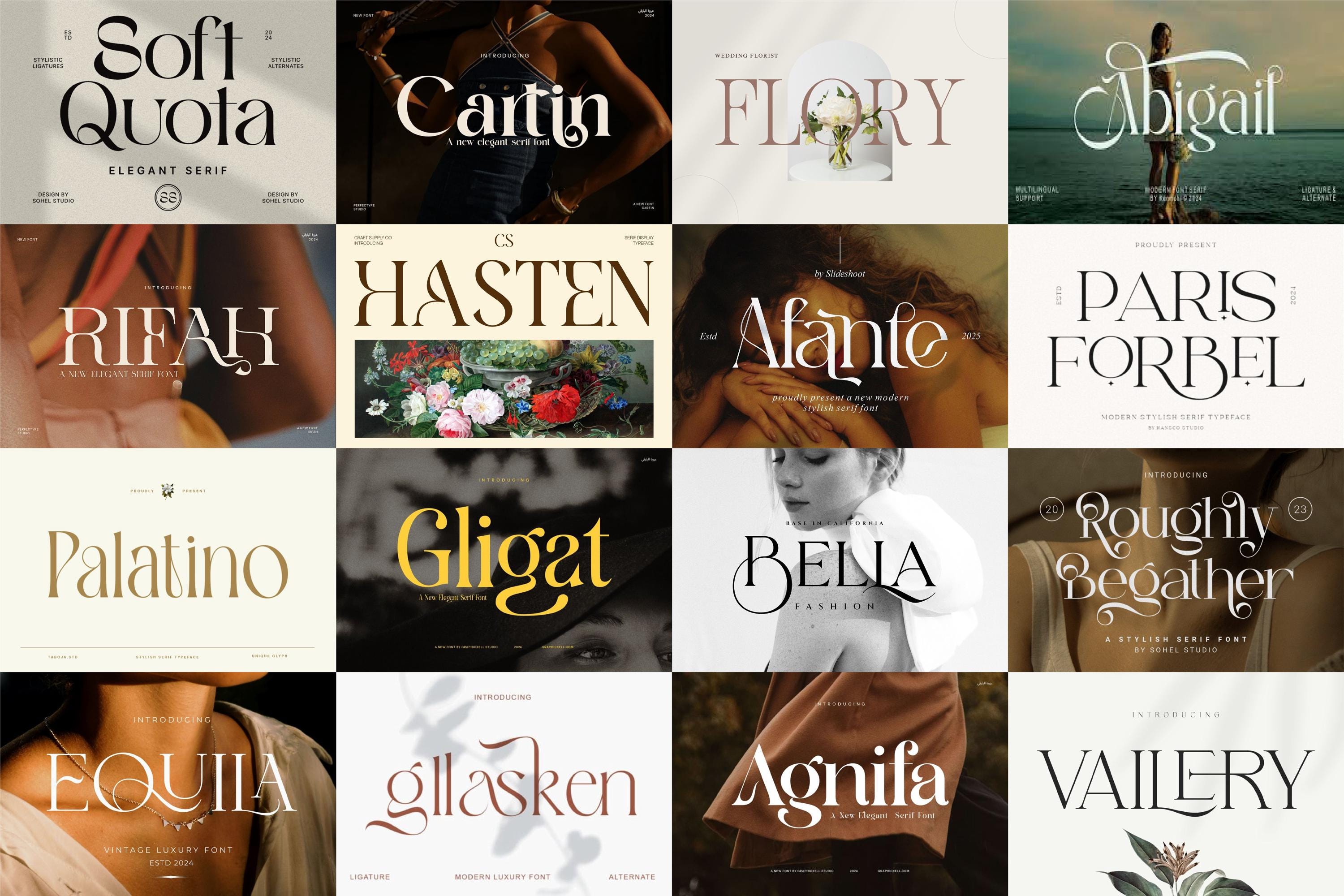 100 Modern Branding Fonts Bundle - Elegant & Classy Fonts, Procreate ...