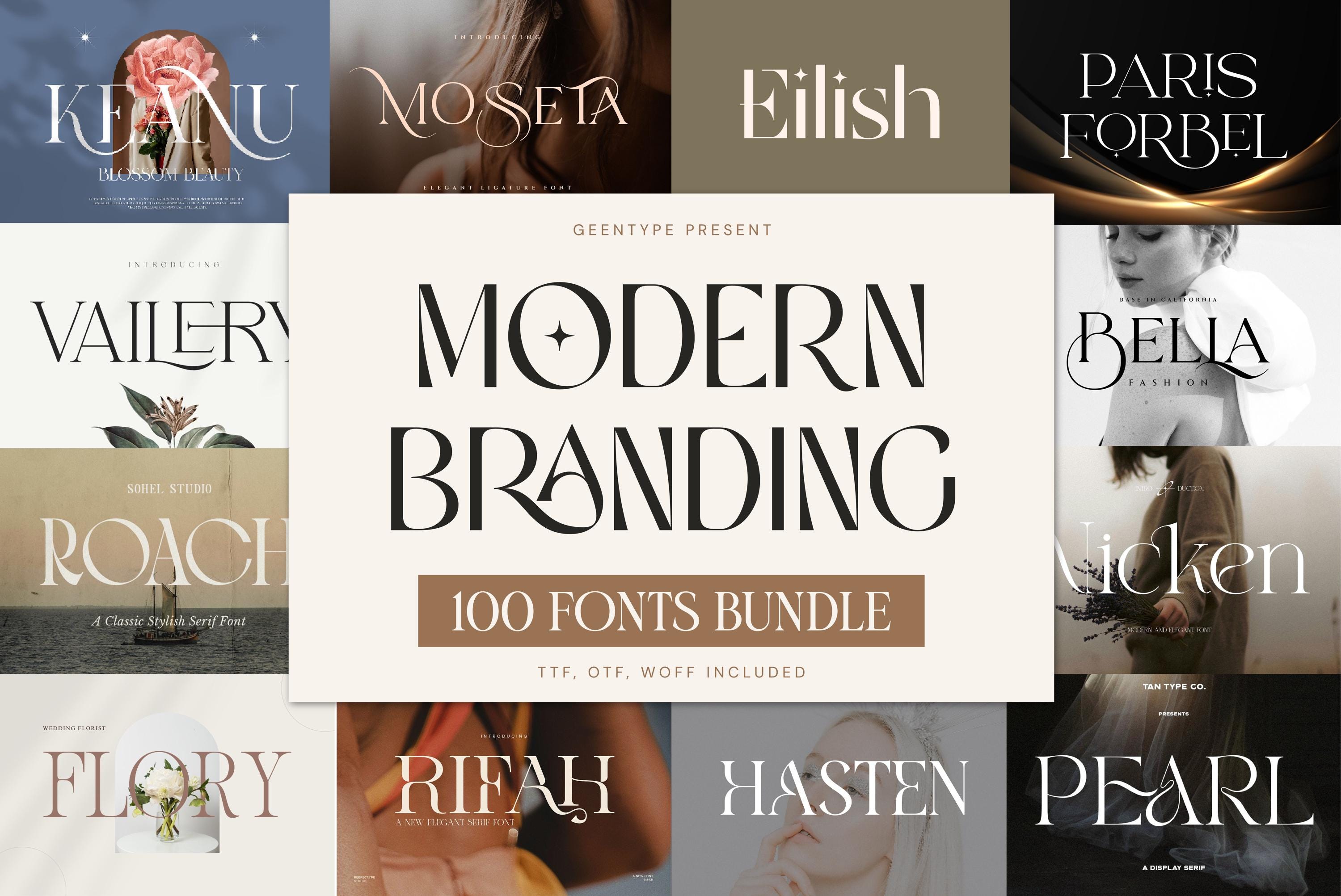 100 Modern Branding Fonts Bundle - Elegant & Classy Fonts, Procreate ...