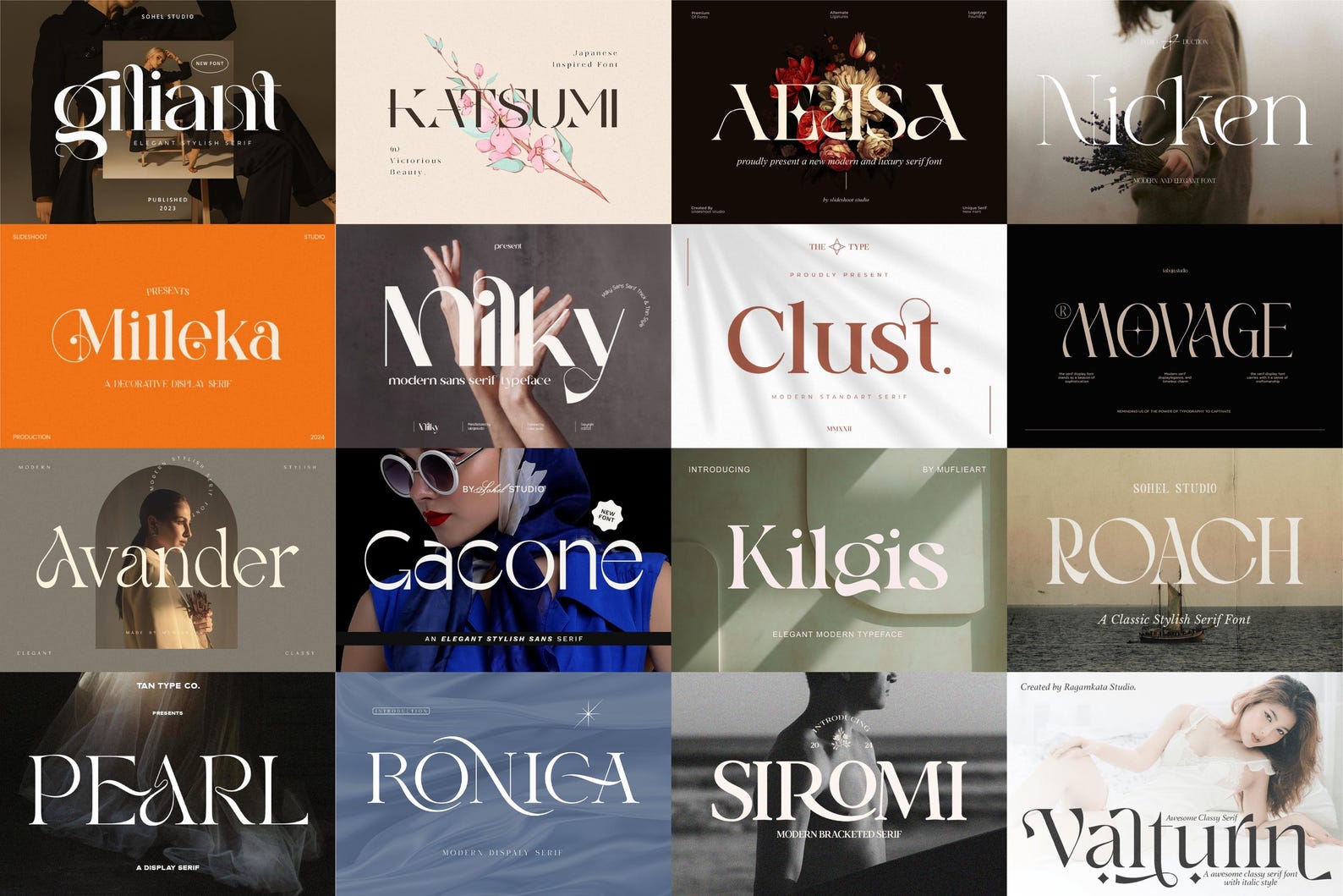 100 Modern Branding Fonts Bundle - Elegant & Classy Fonts, Procreate ...