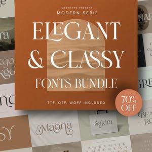 Elegant & Classy Fonts Bundle, Modern Fonts, Elegant Font, Luxury Font, Branding Font, Cricut Fonts, Canva Fonts, Logo Fonts, Serif Fonts