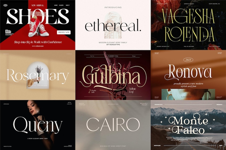 100 Modern Branding Fonts Bundle - Elegant & Classy fonts, Procreate, Canva, Cricut, Luxury Ligature Serif Font, Stylish Glyphs image 6