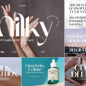 100 Modern Branding Fonts Bundle - Elegant & Classy fonts, Procreate, Canva, Cricut, Luxury Ligature Serif Font, Stylish Glyphs image 10
