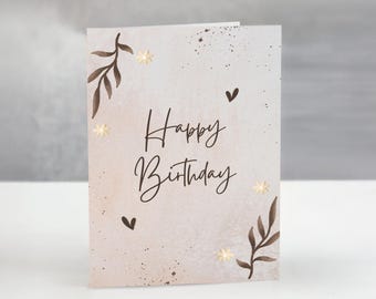 Minimalist Birthday Card – Printable Modern Greeting, Digital Card for Him Her, Instant Download