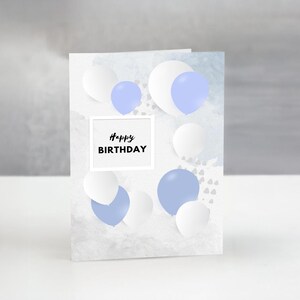 Printable Birthday Card - Blank Inside - Digital Download Greeting Card - Write Your Own Message - Instant Download - DIY Birthday Gift