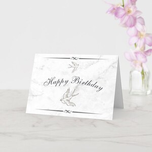 Tarjeta de feliz cumpleaños minimalista imprimible, interior en blanco, descarga digital, tarjeta de felicitación de cumpleaños moderna: escribe tu propio mensaje, PDF instantáneo