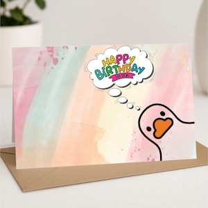 Cartão de aniversário divertido e moderno para imprimir – Ótima saudação DIY – Download instantâneo em PDF – Em branco por dentro – Cartão digital para ele e para ela