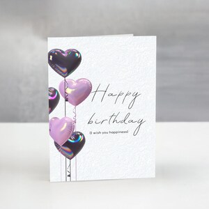 Modern and Cute Printable Birthday Card – Modern Handwritten Greeting – Instant PDF Download – Blank Inside – Digital Card for Him for Her