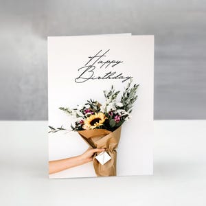 Minimalist Birthday Card Printable – Modern DIY Greeting – Instant Download PDF – Blank Inside – Digital Card for Him for Her