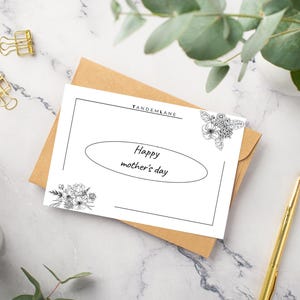 Feliz Día de la Madre: Tarjeta elegante para la mejor mamá, tarjeta del Día de la Madre para agradecer a mamá, diseño imprimible moderno, tarjeta imprimible del Día de la Madre