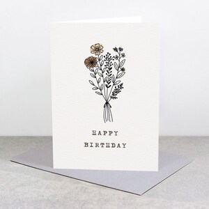 Tarjeta de cumpleaños minimalista – Saludo imprimible moderno – Tarjeta digital en blanco – Nota de cumpleaños DIY – Descarga instantánea