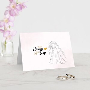 Einfache Hochzeitskarte zum Ausdrucken | Minimalistische digitale Karte | Innen leer | Handschriftlich Ihre Wünsche | Modernes Hochzeitsgeschenk